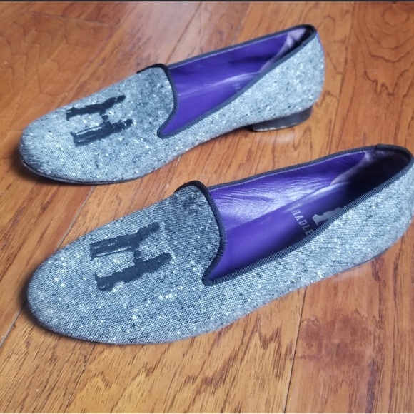 HADLEIGHS Tweed Monogram Slipper size 40.5 - Picture 4 of 10